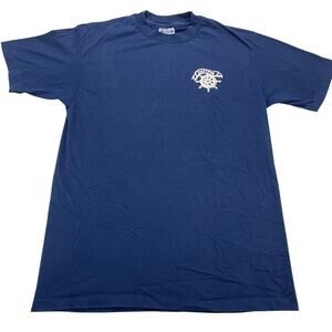 Vintage Hanes Single Stitch Captain T-Shirt size L Blue Retro Indie USA
